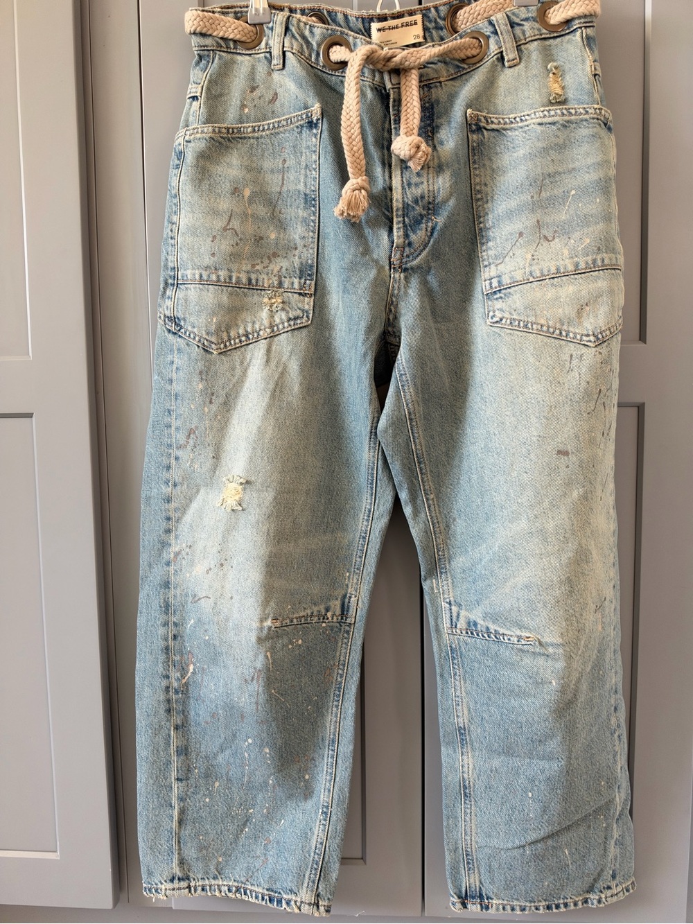 FREE PEOPLE We The Free Low Slung Pull-on Barrel Jeans